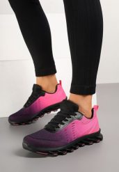 Czarno-Fuksjowe Buty Sportowe Sneakersy z Tłoczoną Podeszwą Leathrose. Czarne buty sportowe lifestyle Born2be, na lato, bez wzorów, z jeansu, bez zapięcia. W wyprzedaży za 72.24 zł.