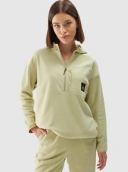 4F Polar z kapturem regular damski - zielony S. Brązowe bluzy z polaru 4f, na zimę, s, bez wzorów, z dzianiny, snowboardowy. Za 169.99 zł.