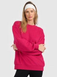 4F Bluza dresowa nierozpinana bez kaptura damska - różowa XS. Czerwone bluzy 4f, xs, bez wzorów, z dresówki, sportowe, bez ramiączek, bez kaptura. Za 149.99 zł.