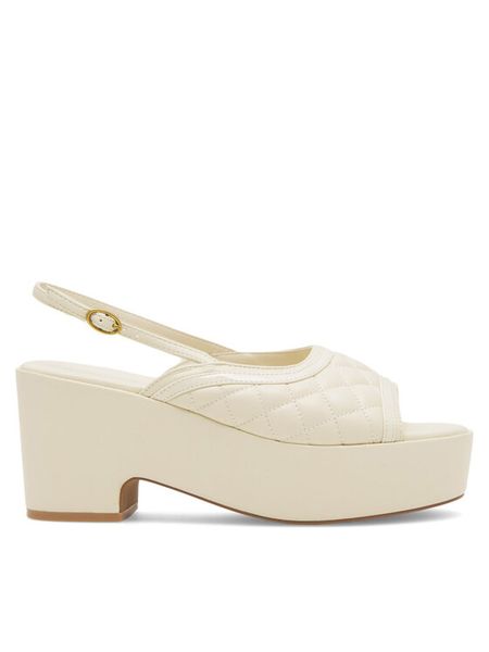 Badura Sandały WFA2667-2 Écru. Sandały Badura, bez wzorów, z syntetyku, bez obcasa, na słupku, bez zapięcia. Za 179.99 zł.