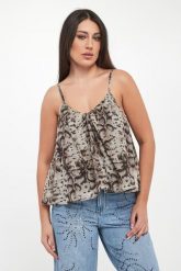 Top damski w zwierzęcy wzór Udine PINKO. Topy Pinko, l, bez wzorów, bez kołnierzyka, bez ramiączek. Za 769.00 zł.