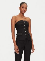 Marciano Guess Top 5GGH077300A Czarny. Czarne topy Marciano Guess, z aplikacjami, z syntetyku, bez kołnierzyka, bez ramiączek. Za 419.99 zł.