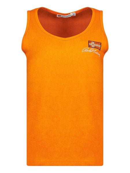 Geographical Norway Top "Jupette" w kolorze pomarańczowym rozmiar: M. Pomarańczowe topy Geographical Norway, m, bez wzorów, z bawełny, bez kołnierzyka, bez ramiączek. Za 30.56 zł.