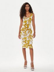Versace Jeans Couture Sukienka codzienna 76HAO9B6 Biały Slim Fit. Białe sukienki Versace Jeans Couture, na co dzień, bez wzorów, z jeansu, bez kołnierzyka, bez ramiączek, proste. Za 799.99 zł.