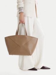 GINO ROSSI Torebka C-LDA7826 Beżowy. Brązowe shopper bag Gino Rossi, bez wzorów, z materiału, bez dodatków. Za 279.99 zł.