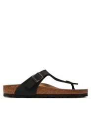 Birkenstock Japonki Gizeh 1020380 Czarny. Czarne japonki Birkenstock, bez wzorów, ze skóry. Za 319.99 zł.