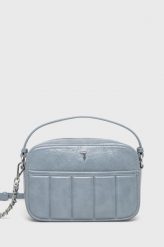 Trussardi torebka kolor turkusowy. Niebieskie listonoszki TRUSSARDI, bez wzorów, na ramię, bez dodatków. W wyprzedaży za 459.99 zł.