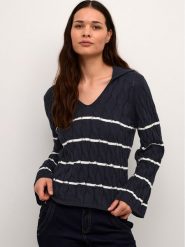 Cream Sweter Crpano Knit 10611644 Granatowy Regular Fit. Niebieskie swetry Cream, m, bez wzorów, z bawełny, bez ramiączek. Za 219.99 zł.