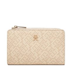 Portfel Tommy Hilfiger. Brązowe portfele Tommy Hilfiger, bez wzorów. Za 329.99 zł.