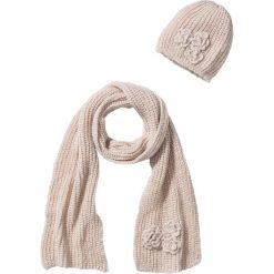 Czapka i szalik "Alina" (2 części) bonprix beżowy. Czapki zimowe marki bonprix. Za 59.99 zł.