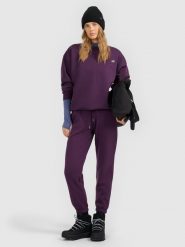 4F Spodnie dresowe joggery damskie - fioletowe XXL. Fioletowe spodnie dresowe 4f, bez wzorów, z dresówki, długie. Za 129.99 zł.