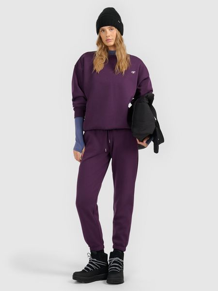 4F Spodnie dresowe joggery damskie - fioletowe XXL. Fioletowe spodnie dresowe 4f, bez wzorów, z dresówki, długie. Za 129.99 zł.