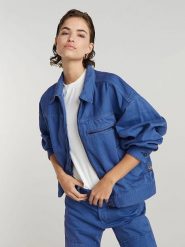 G-Star Kurtka dżinsowa w kolorze niebieskim rozmiar: L. Niebieskie kurtki G-Star, l, bez wzorów, z bawełny, retro, bez kaptura. Za 259.74 zł.