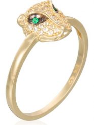 OR ÉCLAT Złoty pierścionek "Gold Panthère" z cyrkonią rozmiar: 54. Zielone pierścionki Or Éclat, z cyrkonią, złote. Za 1,217.99 zł.