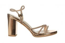 Sandały Bayla-187 587-1705 Rose PU 187175, Różowe złoto, Skóra ekologiczna - 37. Żółte sandały Bayla, z aplikacjami, z materiału, bez obcasa, na obcasie, bez zapięcia. W wyprzedaży za 224.10 zł.