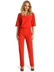 Made of emotion Kombinezon w kolorze czerwonym rozmiar: S. Czerwone kombinezony Made Of Emotion, s, bez wzorów, bez kołnierzyka, bez ramiączek. Za 219.99 zł.