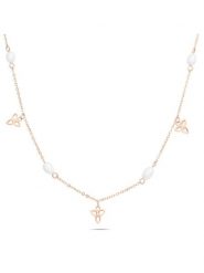 Tamaris Naszyjnik z elementami ozdobnymi - dł. 45 cm rozmiar: onesize. Białe naszyjniki Tamaris, z materiału, z perłą, ze stali. Za 152.99 zł.