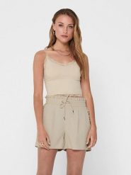 ONLY Top w kolorze beżowym rozmiar: M/L. Brązowe topy ONLY, l, bez wzorów, z koronki, bez kołnierzyka, bez ramiączek. Za 33.06 zł.