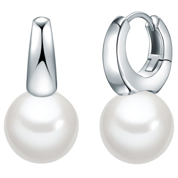 Lulu & Jane Mosiadz Sztuczna perła Kolczyki koła 1 ct Damski. Białe kolczyki Lulu & Jane, z perłą, srebrne. Za 149.99 zł.