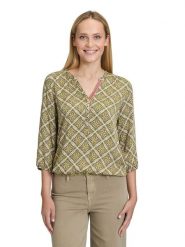 CARTOON Bluzka w kolorze khaki rozmiar: 40. Brązowe bluzki Cartoon, bez wzorów, z wiskozy, bez kołnierzyka, bez ramiączek. Za 104.99 zł.