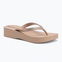 Japonki damskie Ipanema Mesh Chic Plat. Brązowe japonki Ipanema, bez wzorów, z meshu. Za 159.99 zł.