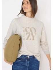 Cecil Sweter w kolorze kremowym rozmiar: L. Brązowe swetry Cecil, l, z aplikacjami, bez ramiączek. Za 156.61 zł.
