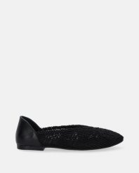 PLECIONE BALERINY W KOLORZE CZARNYM 0126003 BLACK. Czarne baleriny Venezia, bez wzorów, z materiału, bez obcasa, bez zapięcia. Za 349.00 zł.