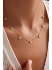 Heliophilia Srebrny naszyjnik z elementami ozdobnymi - dł. 42 cm rozmiar: onesize. Szare naszyjniki Heliophilia, z materiału, z cyrkonią, srebrne. Za 78.99 zł.