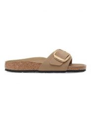 Birkenstock Skórzane klapki "Madrid" w kolorze jasnobrązowym rozmiar: 39. Brązowe klapki Birkenstock, bez wzorów, klasyczne, z otwartym noskiem, bez obcasa, bez zapięcia. Za 460.12 zł.