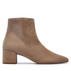 Botki HÖGL. Brązowe botki Högl, bez wzorów, bez obcasa, na słupku, bez zapięcia. Za 599.99 zł.