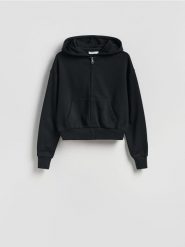 Rozpinana bluza - czarny. Czarne bluzy bez kaptura Reserved, l, bez wzorów, z bawełny, bez kaptura. Za 109.99 zł.