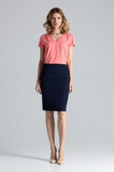 Elegancka Spódnica Tuba przed Kolano - Granatowy. Niebieskie spódnice Figl, m, bez wzorów, z materiału, eleganckie, ołówkowe. Za 189.00 zł.