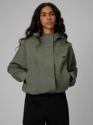 4F Kurtka przejściowa damska - khaki S. Brązowe kurtki 4f, s, bez wzorów, z materiału, bez kaptura. Za 349.99 zł.