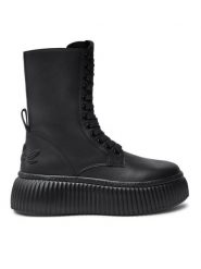 KARL LAGERFELD Botki KL42364 Czarny. Czarne botki KARL LAGERFELD, bez wzorów, ze skóry, bez obcasa, na płaskiej podeszwie, bez zapięcia. Za 739.99 zł.
