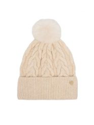 Guess Czapka AW5676 POL01 Beżowy jasny. Brązowe czapki zimowe Guess, z aplikacjami, z poliesteru. Za 154.99 zł.