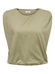 JDY Top w kolorze khaki rozmiar: S. Brązowe topy JDY, s, bez wzorów, z bawełny, bez kołnierzyka, bez ramiączek. Za 61.60 zł.
