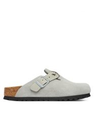 Birkenstock Klapki Boston Braided 1032933 Szary jasny. Szare klapki Birkenstock, bez wzorów, ze skóry, bez obcasa, bez zapięcia. Za 764.99 zł.