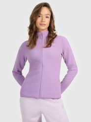 4F Polar ze stójką slim damski - fioletowy XS. Fioletowe bluzy z polaru 4f, xs, bez wzorów, z dzianiny, wspinaczkowe. Za 129.99 zł.