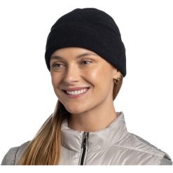 Czapka BUFF POLAR PRINTS BEANIE SOLID. Czarne bluzy z polaru Buff, bez wzorów, z polaru, trekkingowe. Za 149.90 zł.