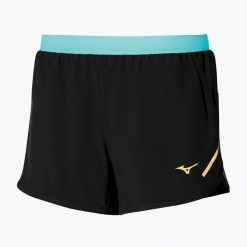 Spodenki do biegania damskie Mizuno Aero 4". Czarne szorty sportowe Mizuno, bez wzorów, z elastanu, do biegania. Za 239.99 zł.