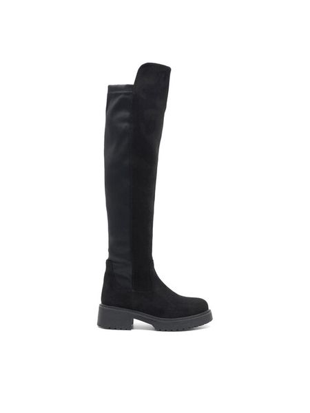 Jenny Fairy Muszkieterki JO-ANN WS5889-05 Czarny. Czarne kozaki Jenny Fairy, bez wzorów, z materiału, bez obcasa, na płaskiej podeszwie, bez zapięcia. Za 179.99 zł.