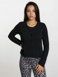 Sweter zapinany na guziki - czarny. Czarne swetry Sinsay, l, bez wzorów, bez ramiączek. Za 49.99 zł.