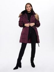 Bébé Płaszcz zimowy w kolorze fioletowym rozmiar: M. Różowe płaszcze bebe, na zimę, m, bez wzorów, z puchu, bez kaptura. Za 231.68 zł.