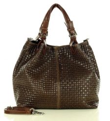 Shopperka c. brązowa MARCO MAZZINI s147h. Brązowe torebki klasyczne bez wzorów, ze skóry, eleganckie, do ręki, bez dodatków. Za 359.00 zł.