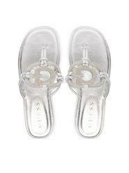 Guess Japonki FLJSM2 SAT21 Srebrny. Szare japonki Guess, z aplikacjami, ze skóry. Za 589.99 zł.