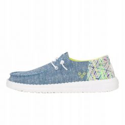 HEYDUDE Damskie Mokasyny Wendy Funk Surf Baja. Niebieskie mokasyny Hey dude, bez wzorów, z materiału. Za 219.00 zł.