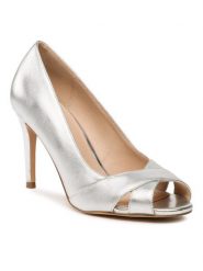 Lasocki Sandały WYL3308-2Z Srebrny. Szare sandały Lasocki, bez wzorów, ze skóry, bez obcasa, na szpilce, bez zapięcia. Za 249.99 zł.