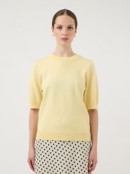 YAS Sweter w kolorze żółtym rozmiar: XL. Żółte swetry YAS, xl, bez wzorów, bez ramiączek. Za 122.67 zł.