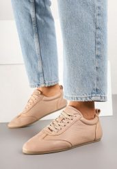 Różowe Tenisówki bez Zdobień z Ekoskóry Verillis. Czerwone trampki Renee, z aplikacjami, z jeansu, bez zapięcia. W wyprzedaży za 67.99 zł.