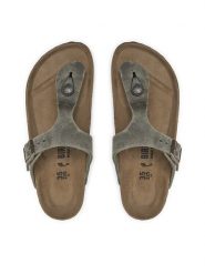 Birkenstock Japonki Gizeh Bs 0943813 Beżowy. Brązowe japonki Birkenstock, bez wzorów, z nubiku. Za 485.99 zł.